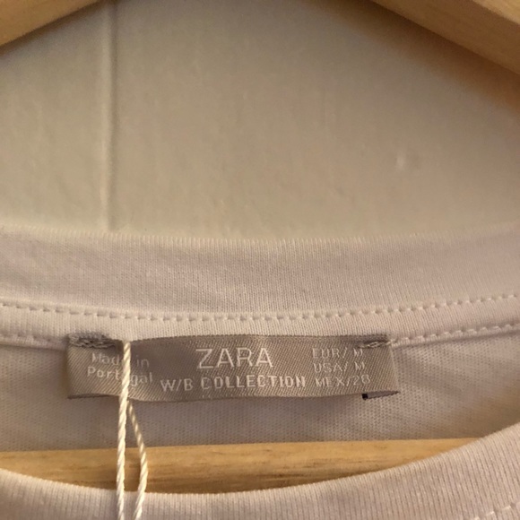 Zara Women's White Floral Top SzM - Picture 8 of 8